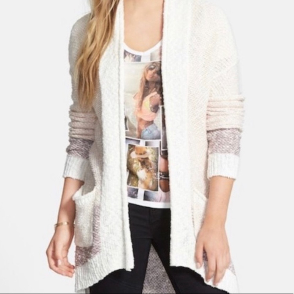 Urban Outfitters pink, purple, & cream cardigan